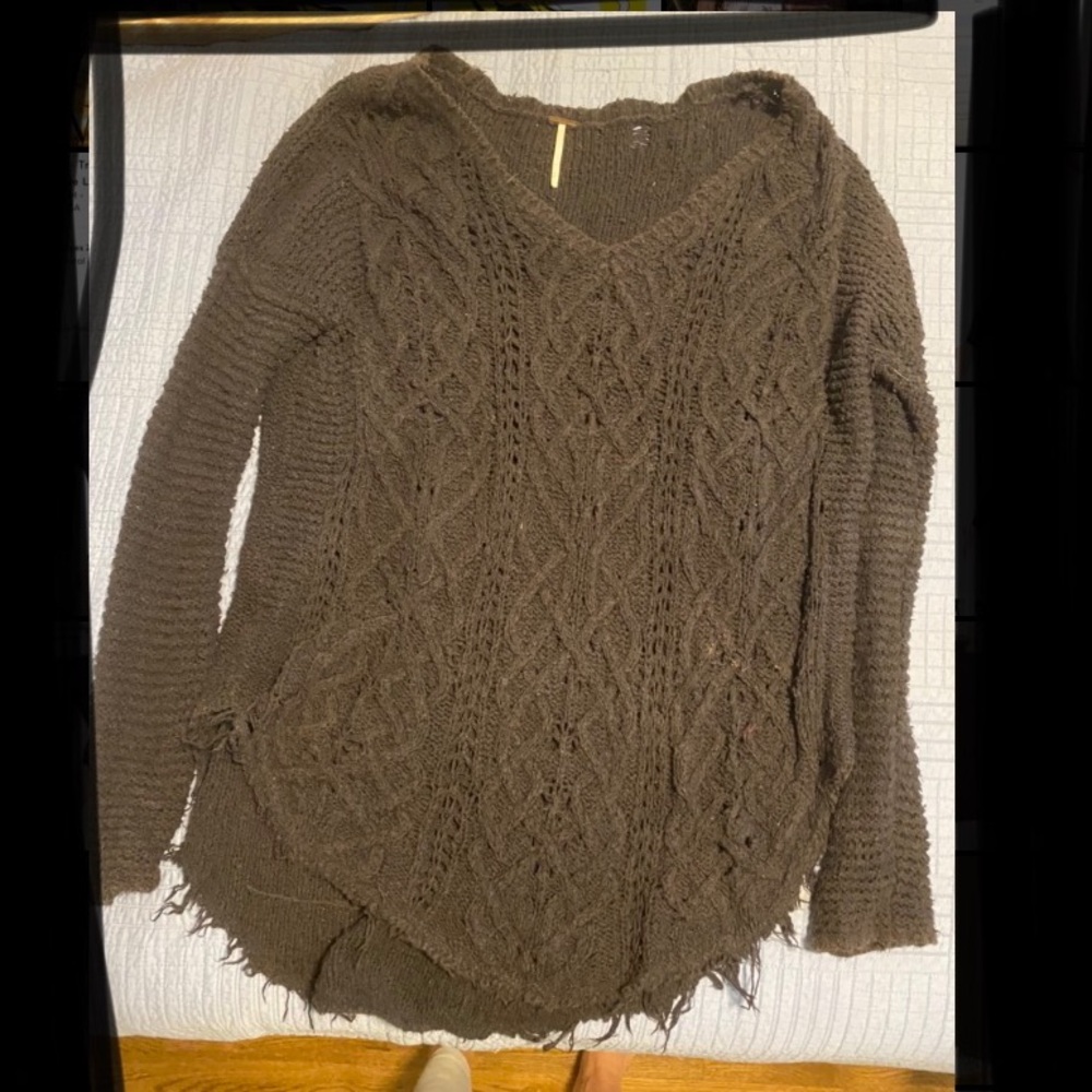 Free People oversized fringe sweater